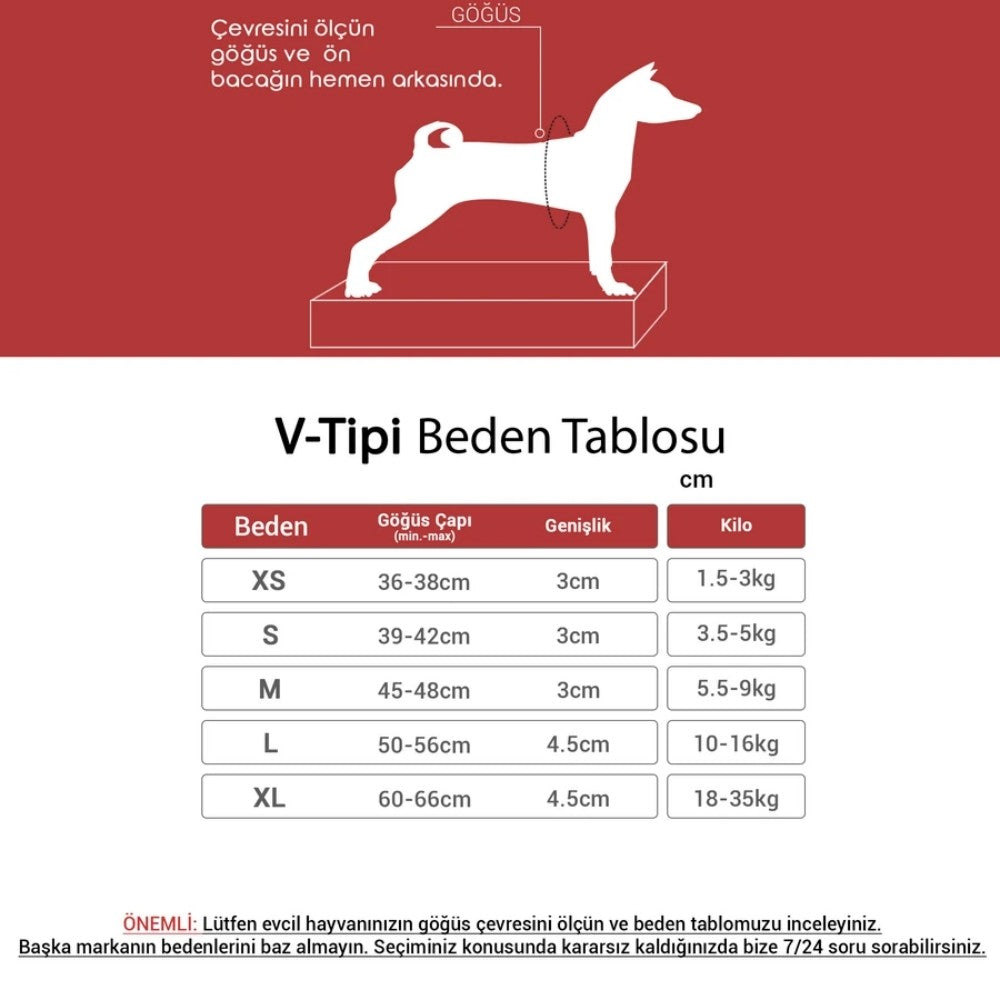 Tailpetz V-Tipi Köpek Göğüs Tasması Neon Turuncu