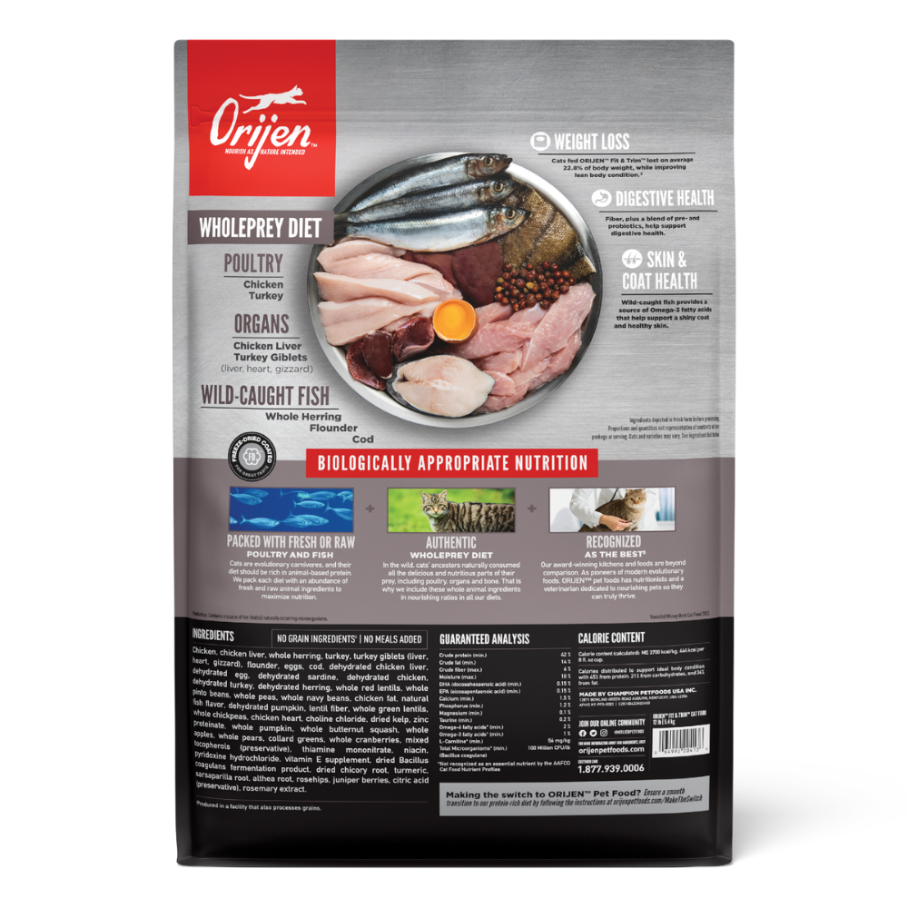 Orijen Fit & Trim Kedi Maması 1.8 Kg - Fazla kilolu kediler için