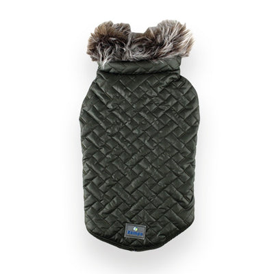 Zampa Supreme Yakalı Kürklü Mont Yeşil - S