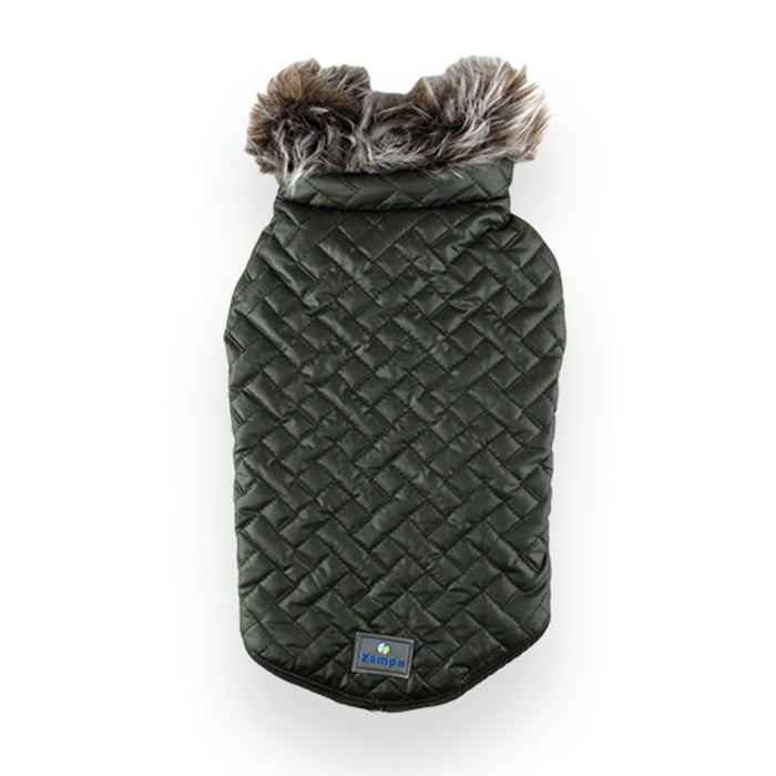 Zampa Supreme Yakalı Kürklü Mont Yeşil - XS